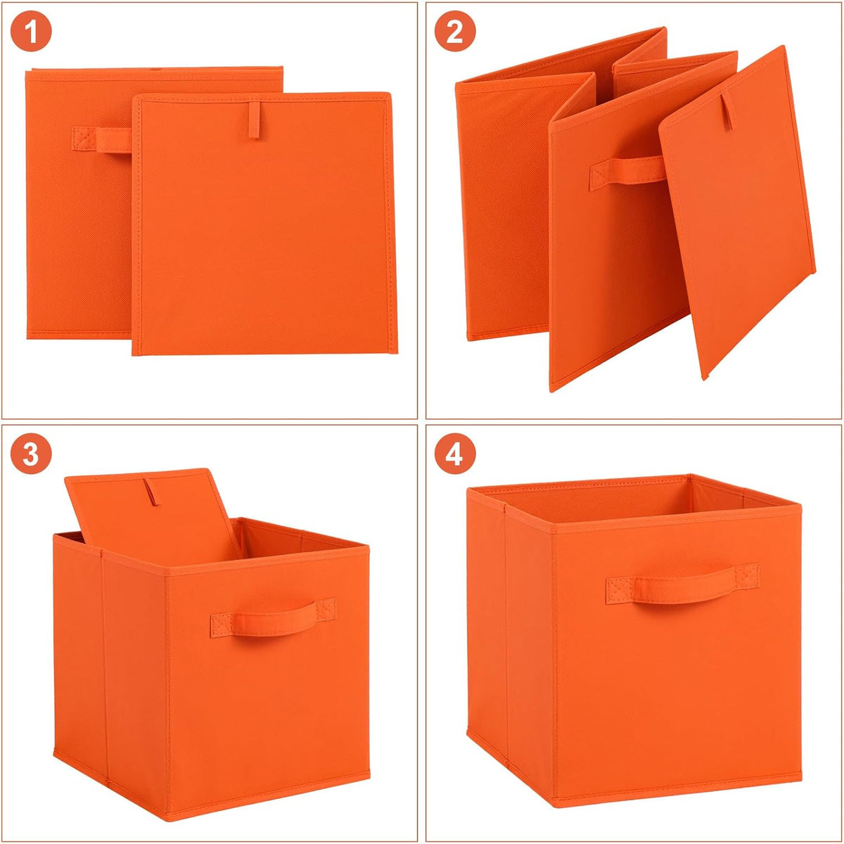 Stero 13x13x13 Inch Fabric Storage Bins 6 Pack Fun Colored Durable Storage Cubes with Handles