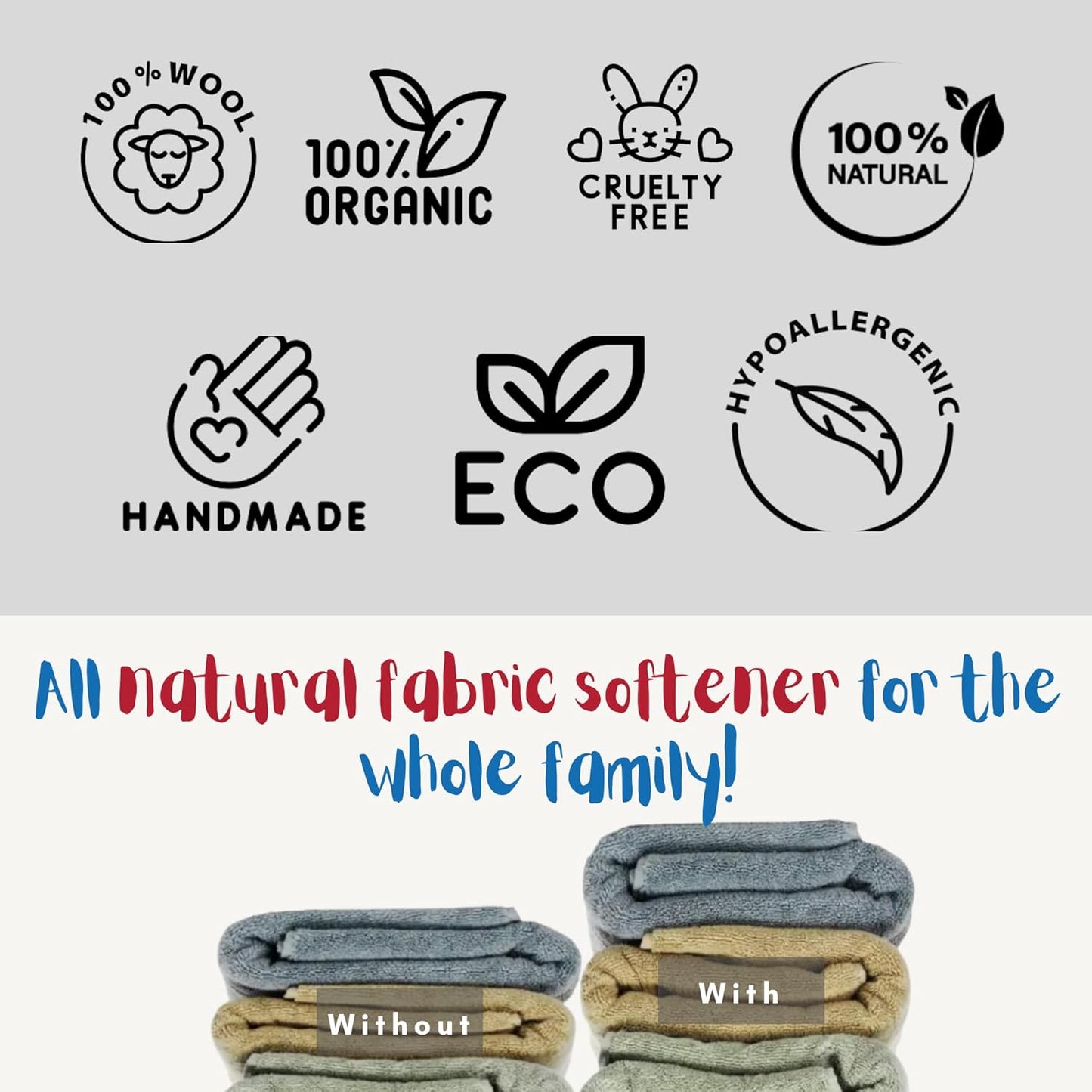 Wool Dryer Balls Organic Premium | Handcrafted Animal Collection A | 6 Balls XL, Ethically &