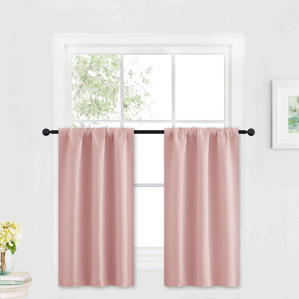 RYB HOME Blackout Curtains for Kitchen, Small Window Curtains Blinds, Thermal Insulating Drapes for