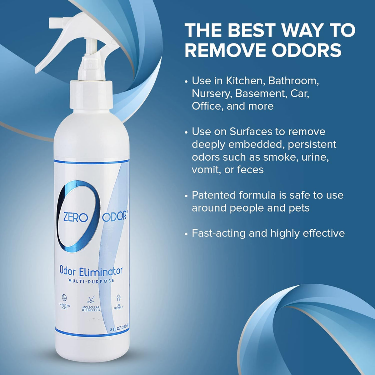 Zero Odor Multi-Purpose Odor Eliminator - Eliminate Air & Surface Odor – Patented Technology Best