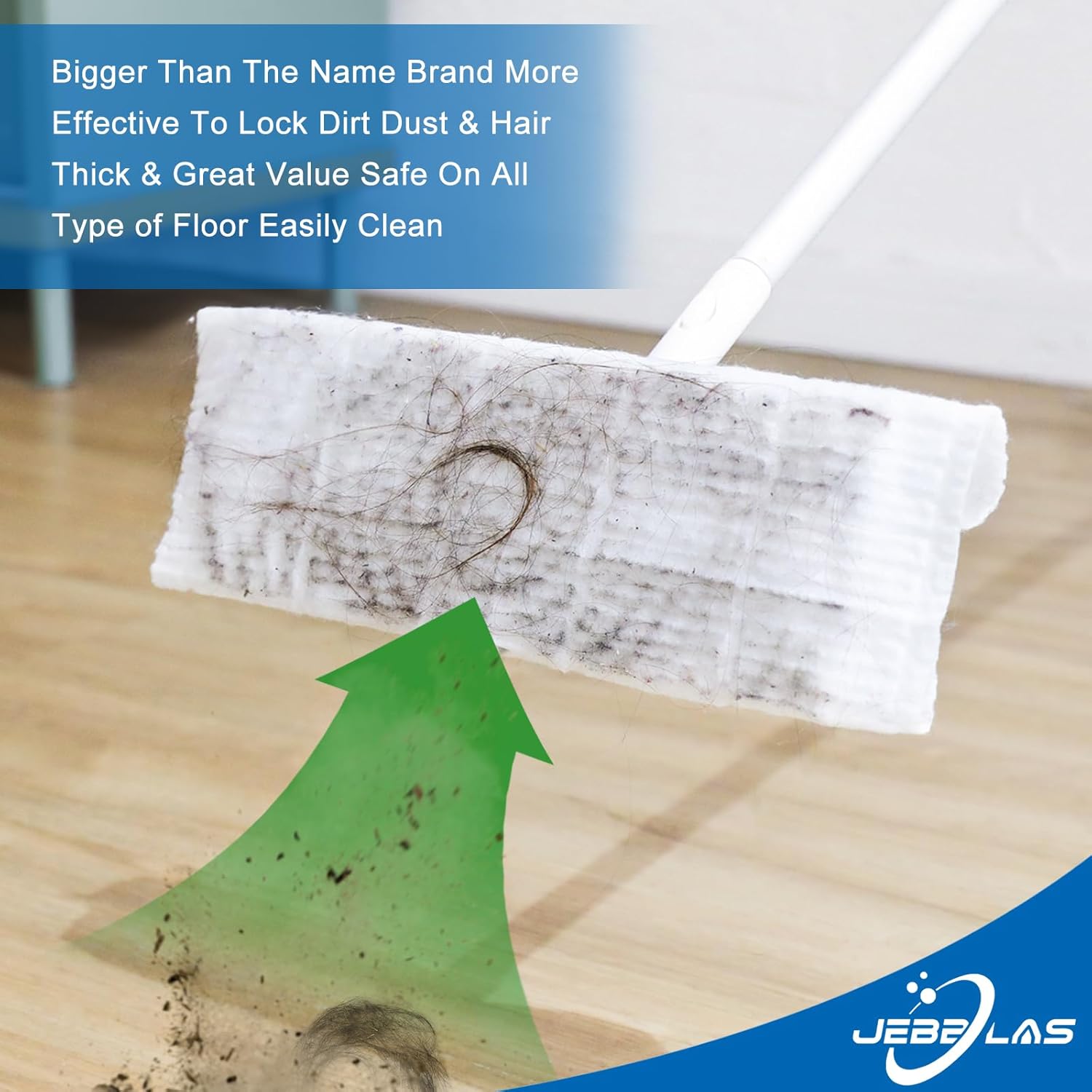 JEBBLAS Disposable Mop Cloth Dry Sweeping Pad for Floor Mop Sweeping Cloths Multi Surface Refills