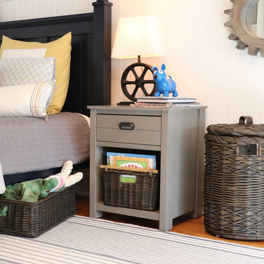 The Basket Lady Deep Pole Handle Wicker Storage Basket, Extra Large, 17.5 in L x 18 in W x 11.5 in