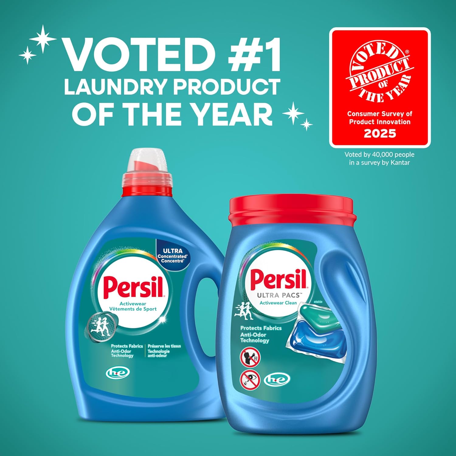 Persil Activewear Clean, Liquid Laundry Detergent, High Efficiency (HE), Deep Stain Removal, Ultra