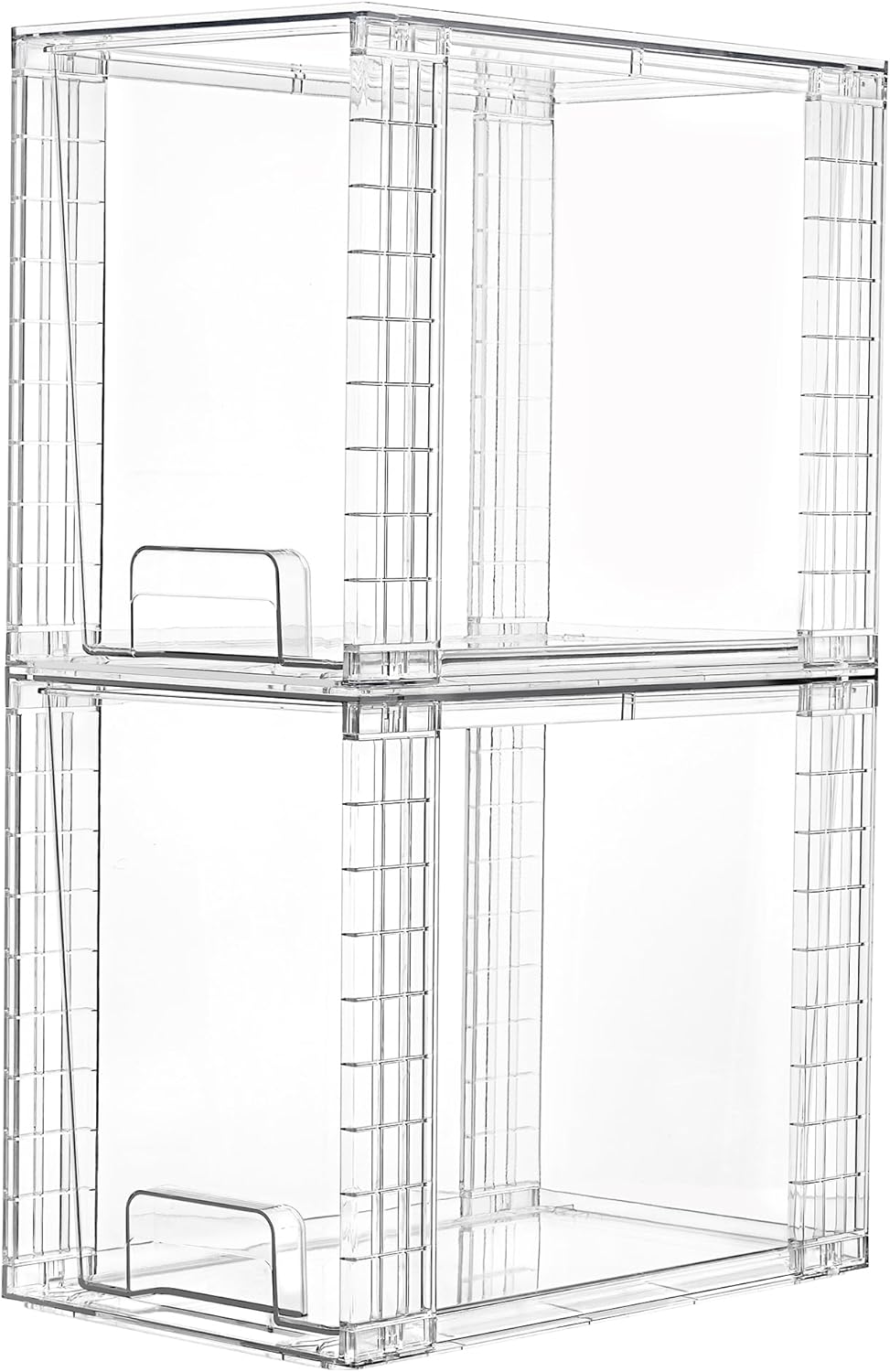 Vtopmart 2 Pack Clear Stackable Storage Drawers,9.7" High Plastic Organizers Bins for Skincare