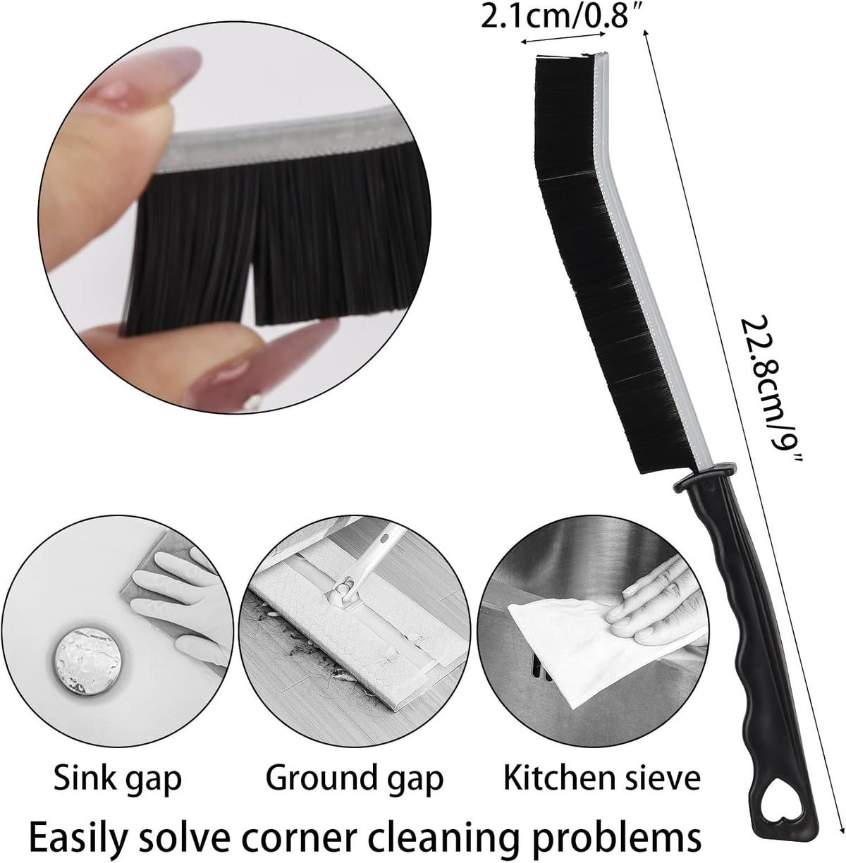 12Pcs Hard Bristle Crevice Cleaning Brush, Grout Cleaner Brush, Multifunctional Gap Cleaning Tool