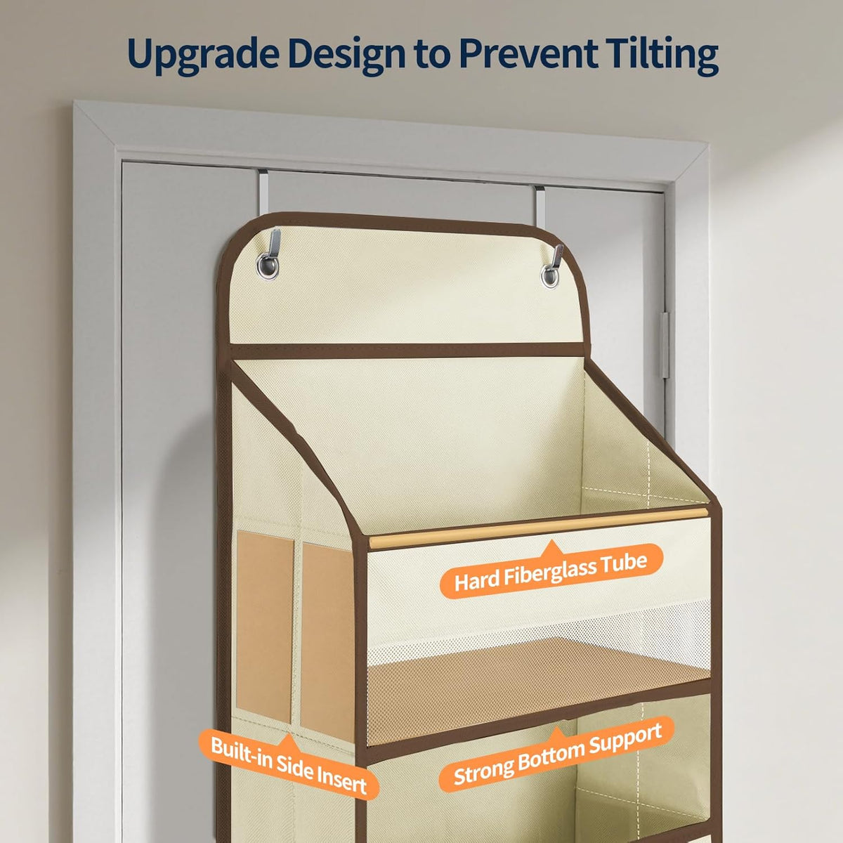 Yecaye Over The Door Organizer, Heavy Duty Hanging Organizers and Storage with 4 Large Capacity