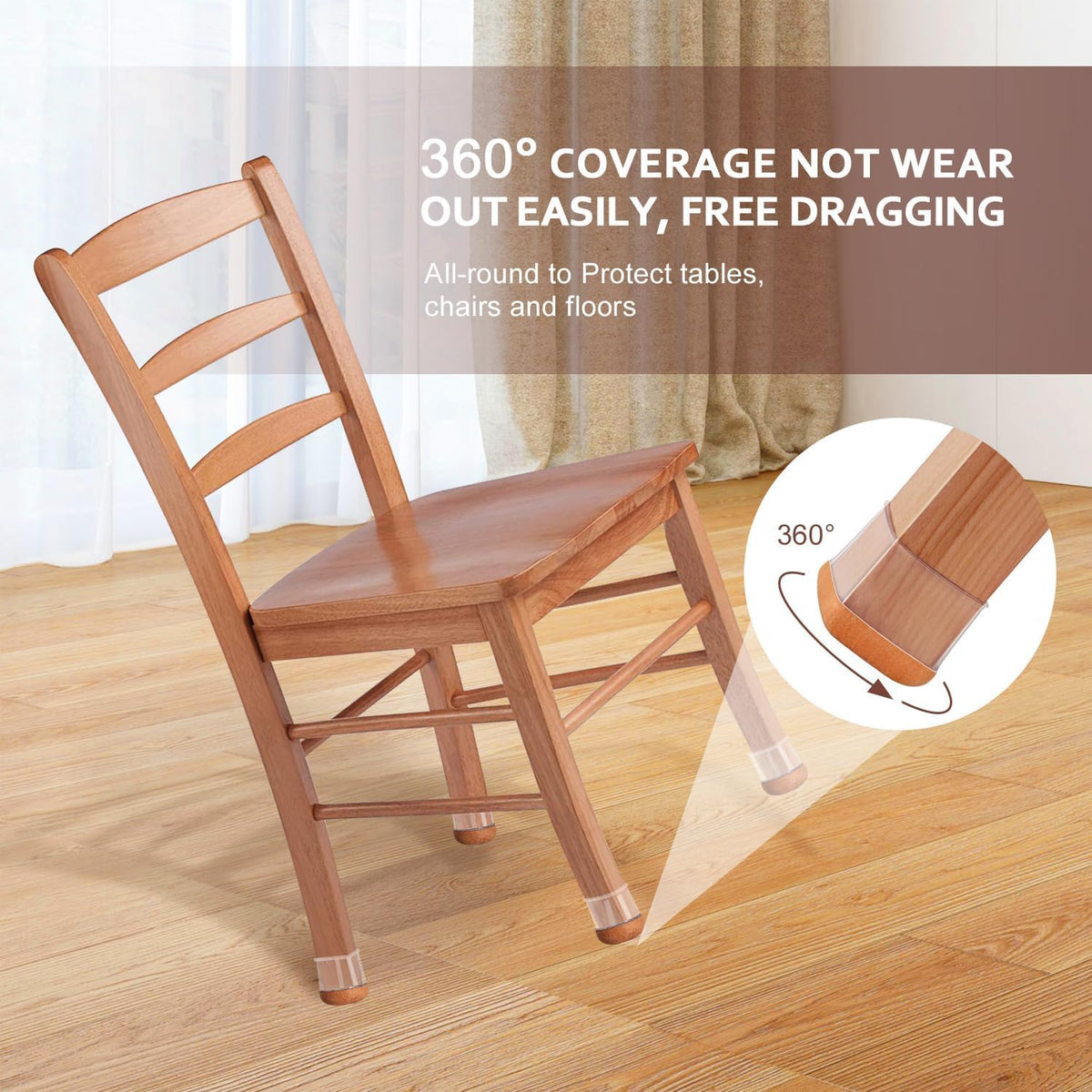 Chair Leg Floor Protectors Chair Leg Protectors for Hardwood Floors Silicone Caps Felt Strengthen