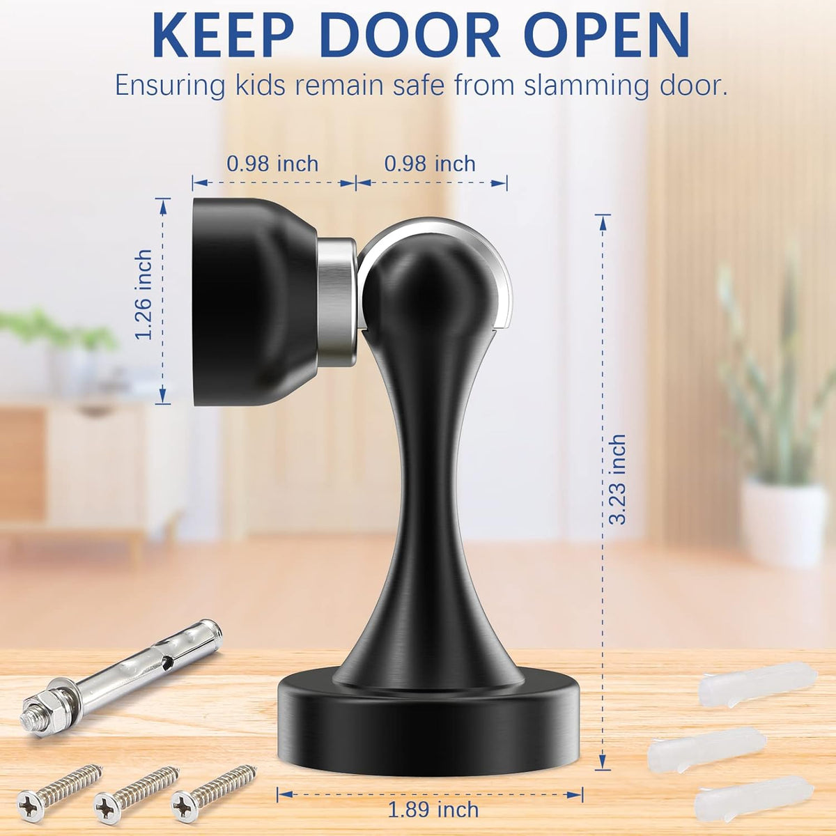 Magnetic Door Stop Stainless Steel，Door Stopper, Heavy Duty for Various Door Types, Keep Your Door