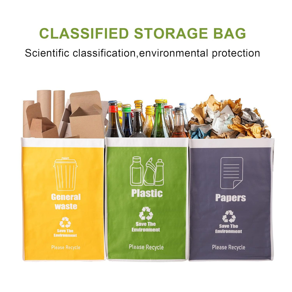 Recycle Waste Bag for Kitchen, Indoor Recycling Bins, Recycle Bins for Home, Kitchen Recycling Bin