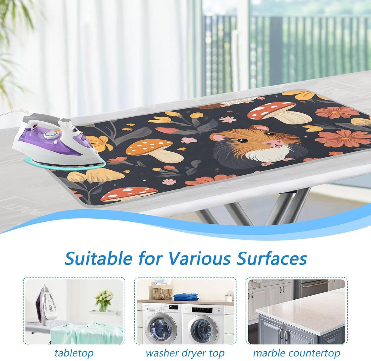 Ironing Mat Portable Ironing Pad Ironing Blanket for Table Top Heat Resistance Double-Side Using
