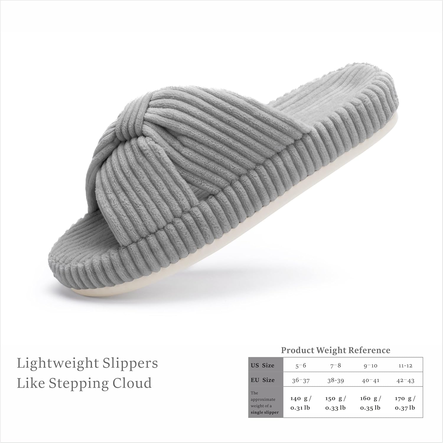 Chantomoo Slippers for Women Memory Foam House Bedroom Corduroy Bow Crossbands Slide Slipper Shoes