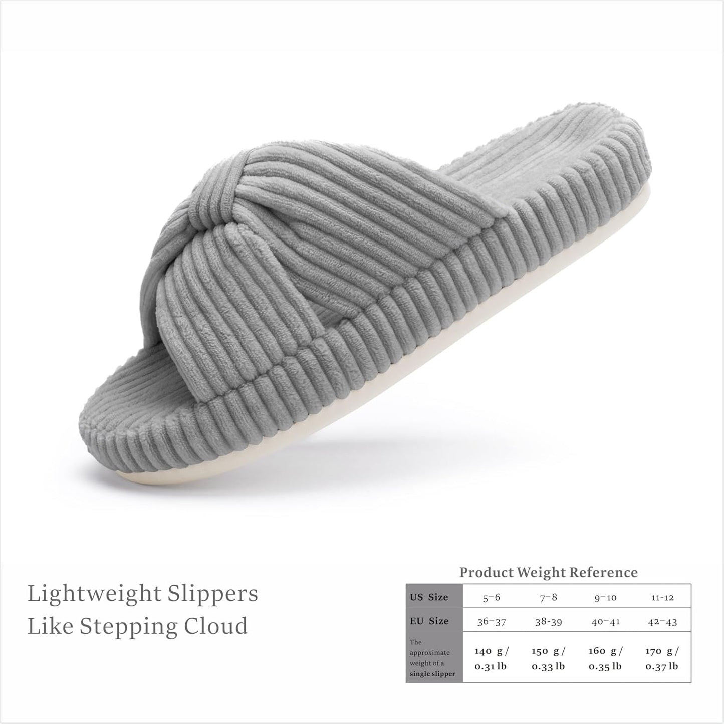 Chantomoo Slippers for Women Memory Foam House Bedroom Corduroy Bow Crossbands Slide Slipper Shoes