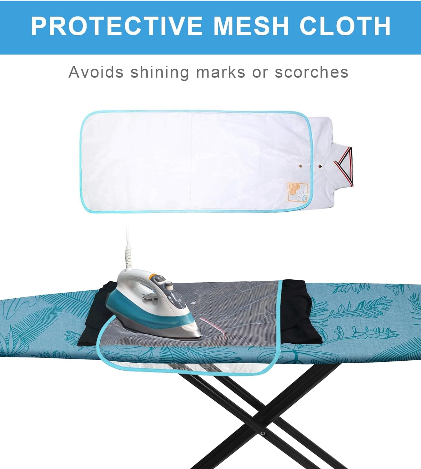 Ironing Board Cover for 18" x 49", Extra-Wide Pad with Elastic Edge, Thick Padding, Anti-Scorch