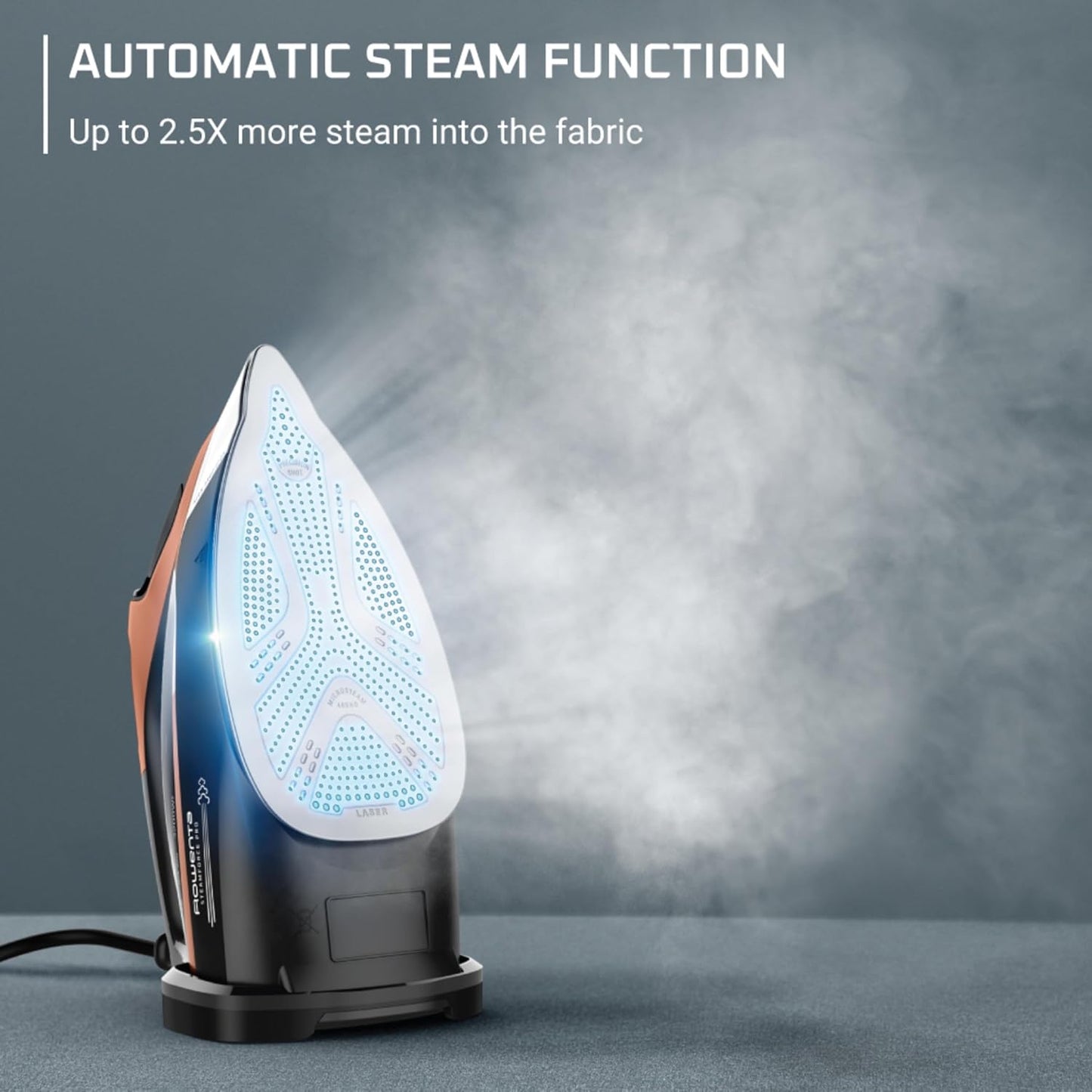 Rowenta Iron Steam Force Pro Steam Iron for Clothes, 1850 Watts, 5 Presets Smart Screen, Stainless