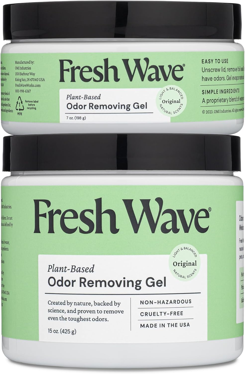 Fresh Wave Odor Removing Gel, 15 oz. & 7 oz. - Odor Absorbers for Home, Safer Odor Relief, Natural