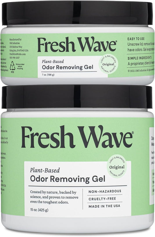 Fresh Wave Odor Removing Gel, 15 oz. & 7 oz. - Odor Absorbers for Home, Safer Odor Relief, Natural