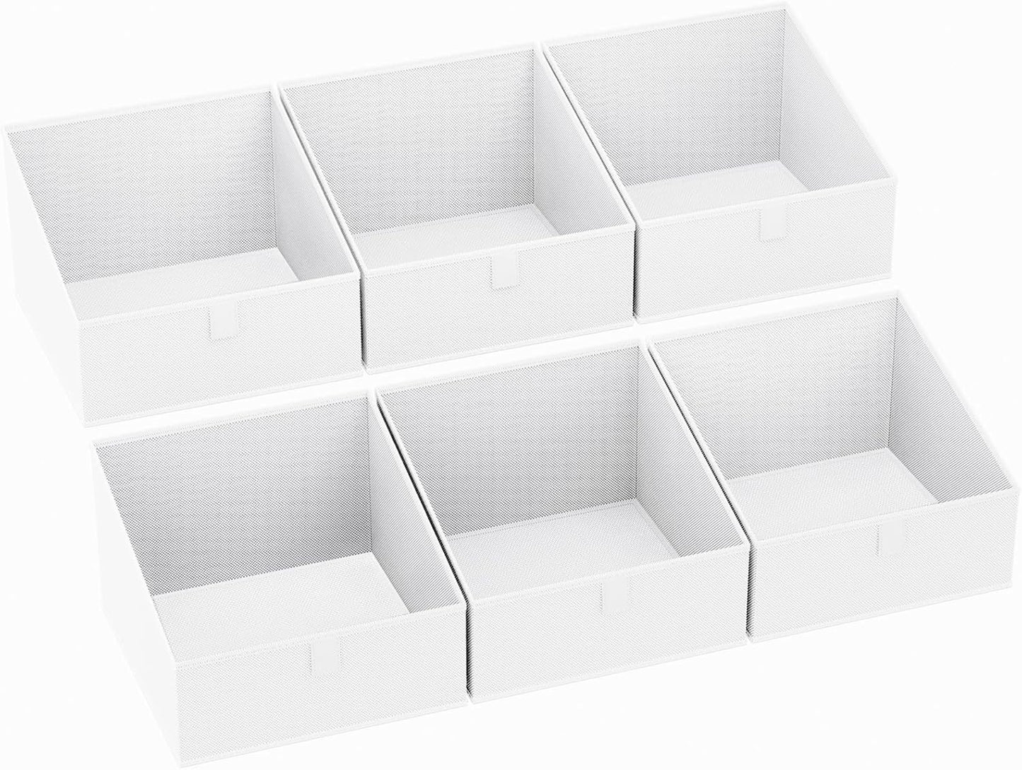 DIMJ Closet Storage Bins 6 Pack - Fabric Trapezoid Organizer Bin, Foldable Storage Baskets for