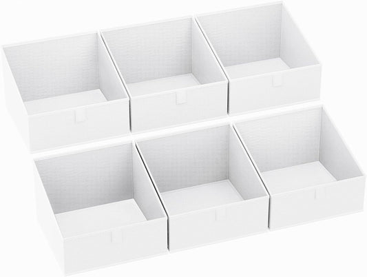 DIMJ Closet Storage Bins 6 Pack - Fabric Trapezoid Organizer Bin, Foldable Storage Baskets for