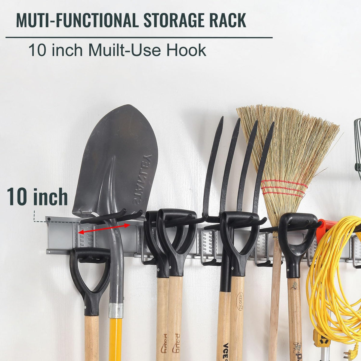 Wall Mount Tool Storage Rack, Garage Organization, Heavy Duty Garage Storage Tool Organizer, Garden