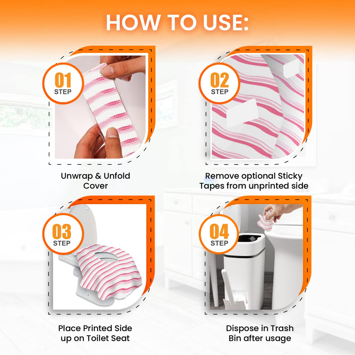 20 Extra Large Toilet Seat Covers Disposable for Kids & Adults-Toilet Covers Disposable for