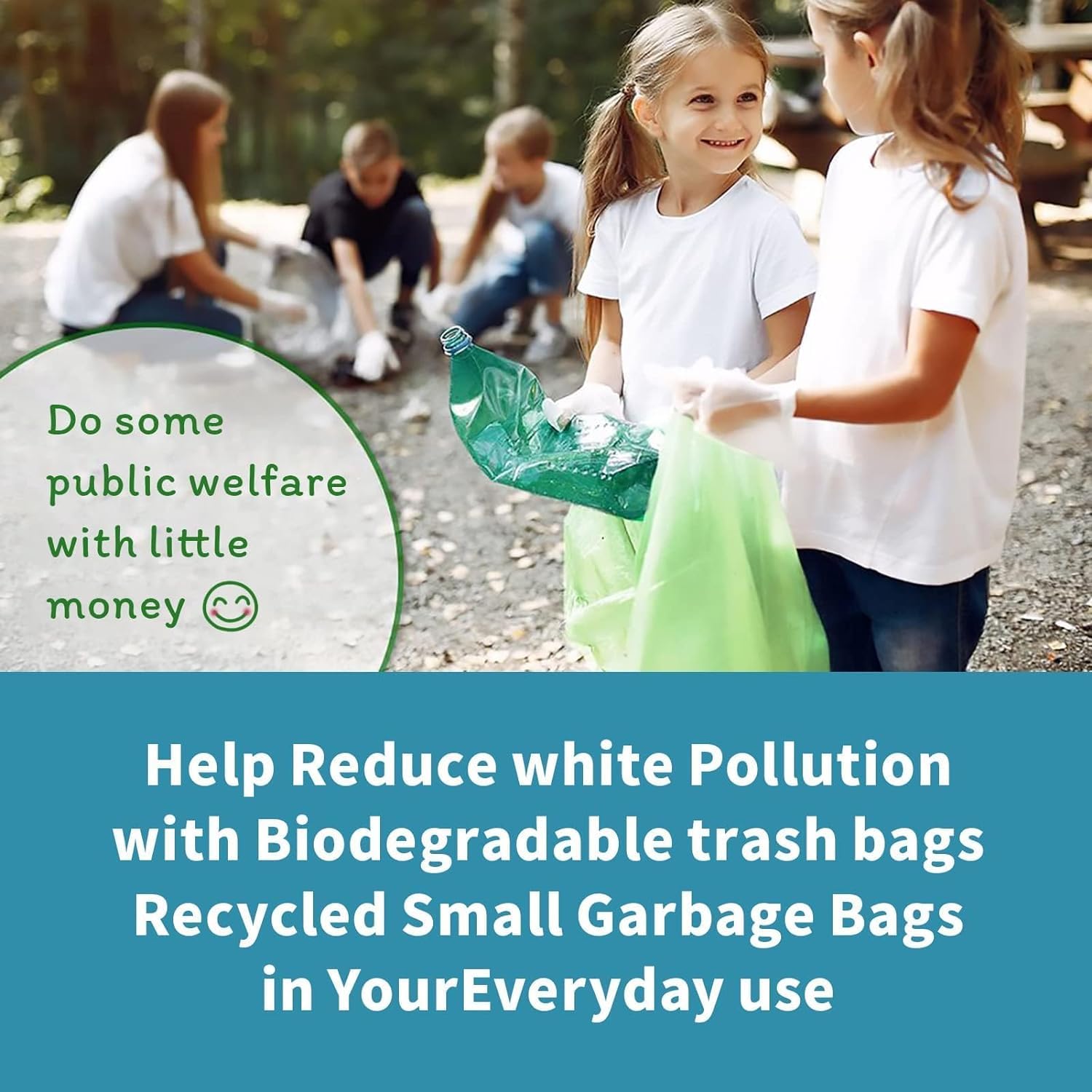 Small Trash Bags 1.2 Gallon 120 Counts Biodegradable Food Waste Bags, Mini 5L Garbage Bags Compost