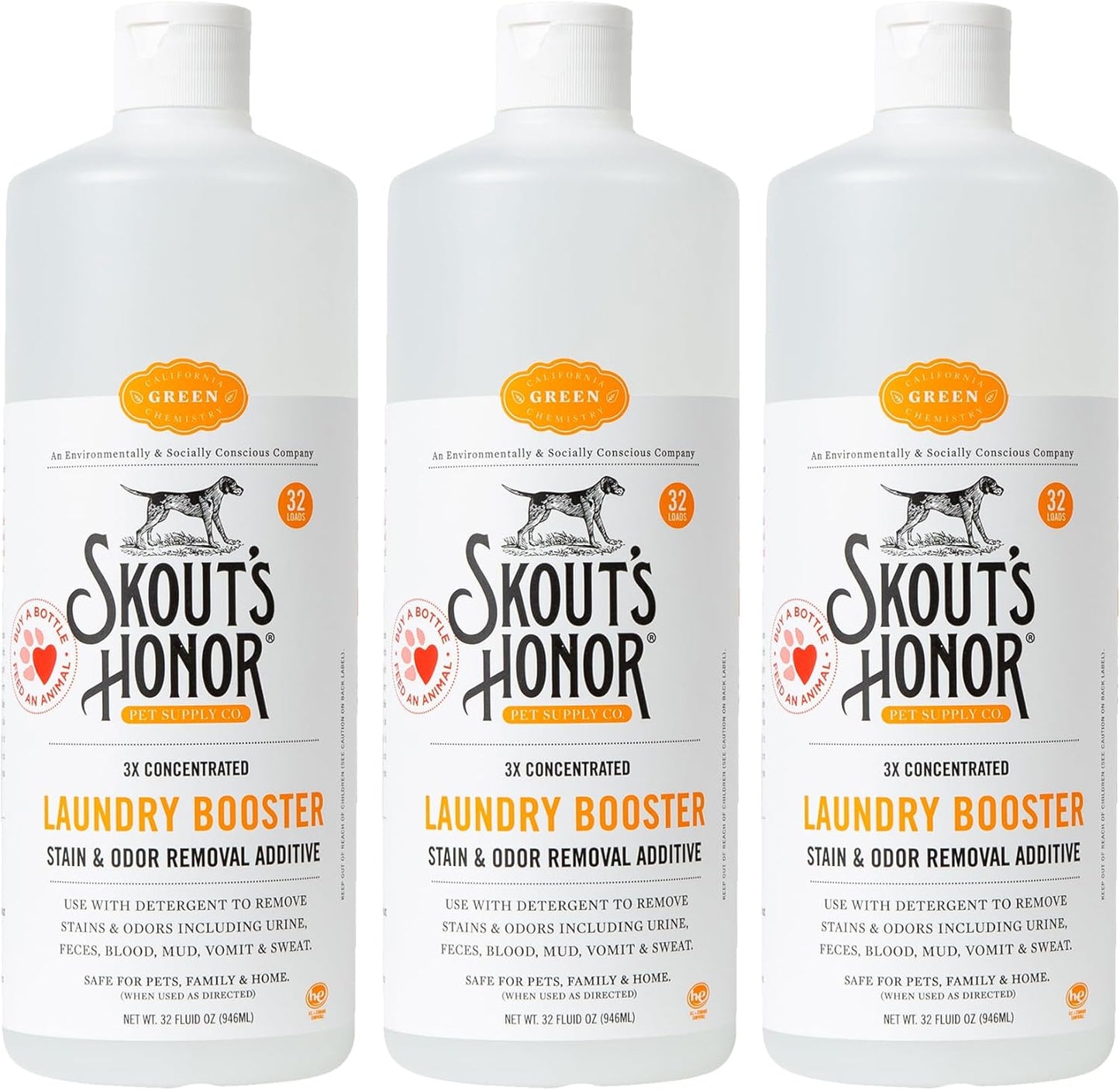Skout's Honor Laundry Booster Stain & Odor Removal Additive - Plant-Powered Formula for Pet