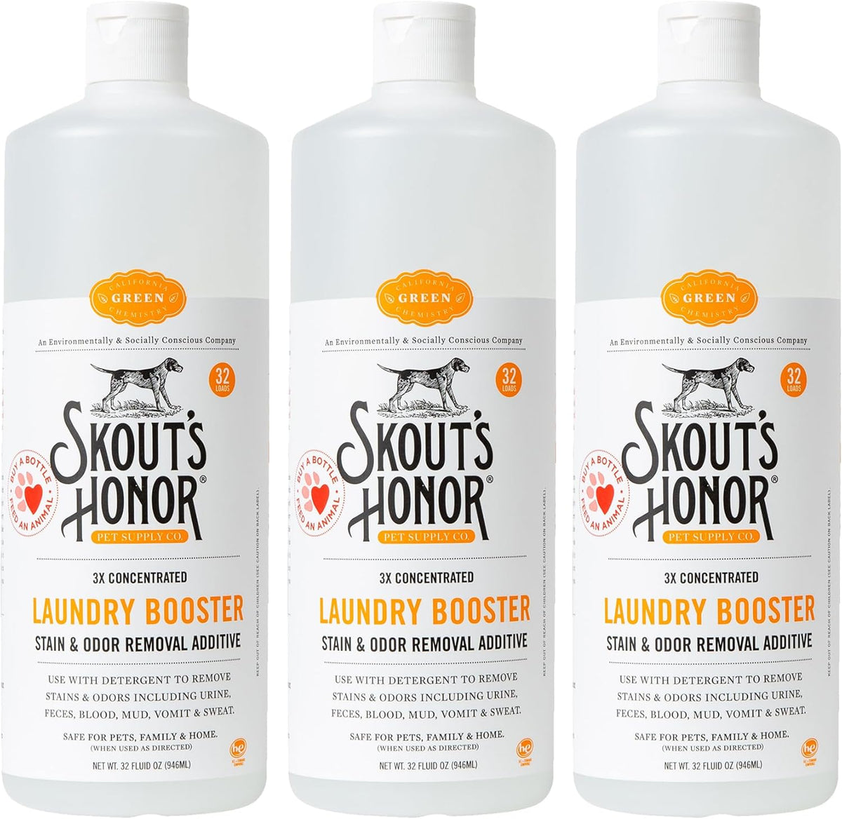 Skout's Honor Laundry Booster Stain & Odor Removal Additive - Plant-Powered Formula for Pet