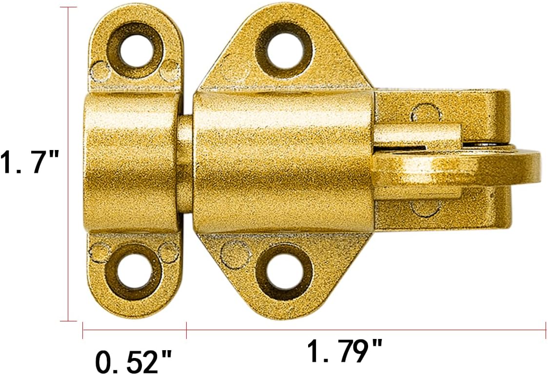 3 Packs Self-Closing Latches，Gold Spring Door Lock，Resilient Bolt Latch Aluminum Alloy Safety