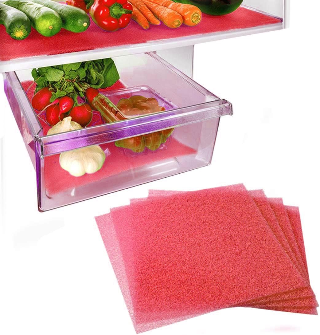 Dualplex® Fruit & Veggie Life Extender Liner for Fridge Refrigerator Drawers, 12x15 Inches (4 Pack)