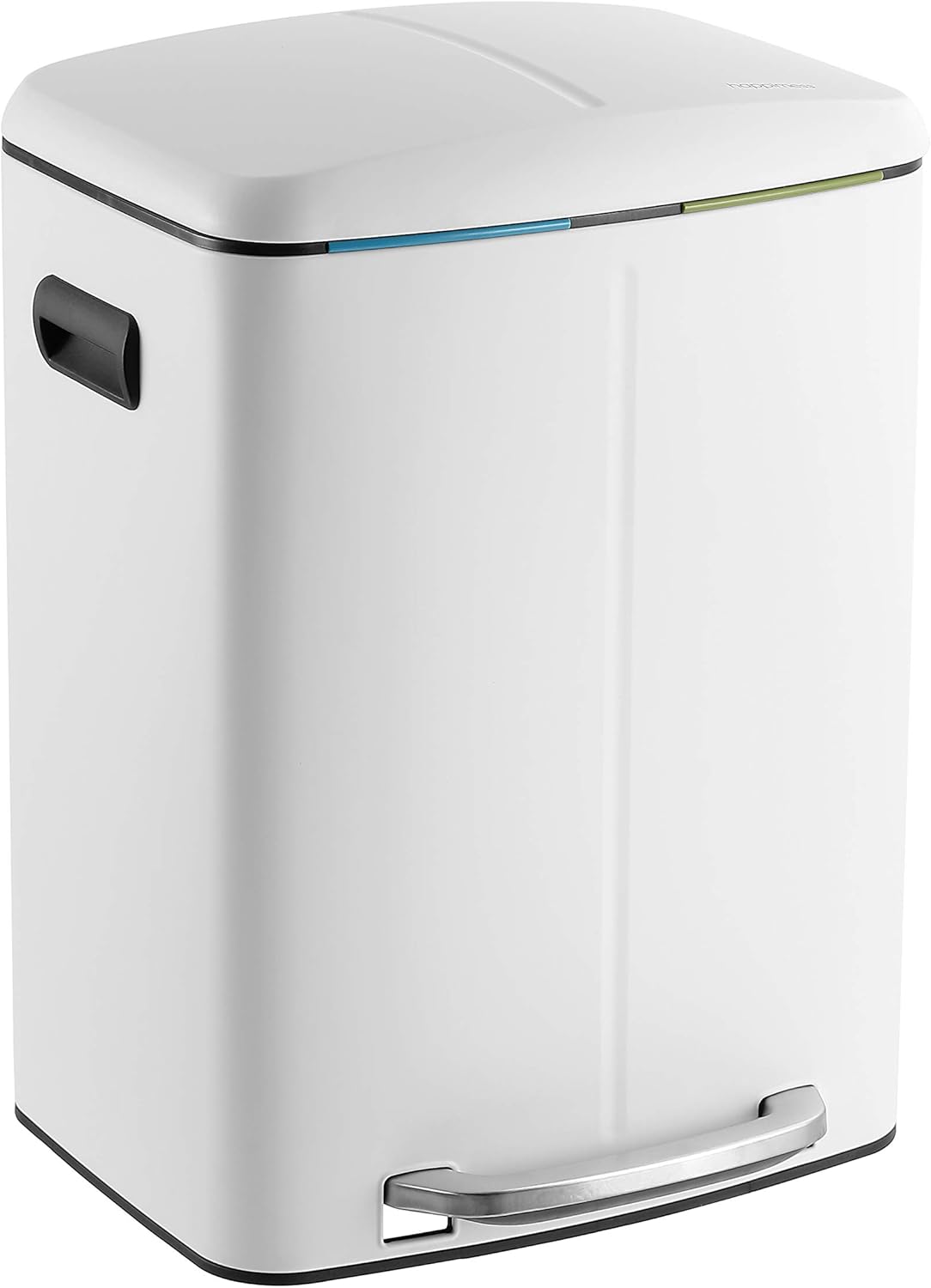 happimess HPM1005C Marco Rectangular 10.5-Gallon Double Bucket Garbage Can with Soft-Close Lid