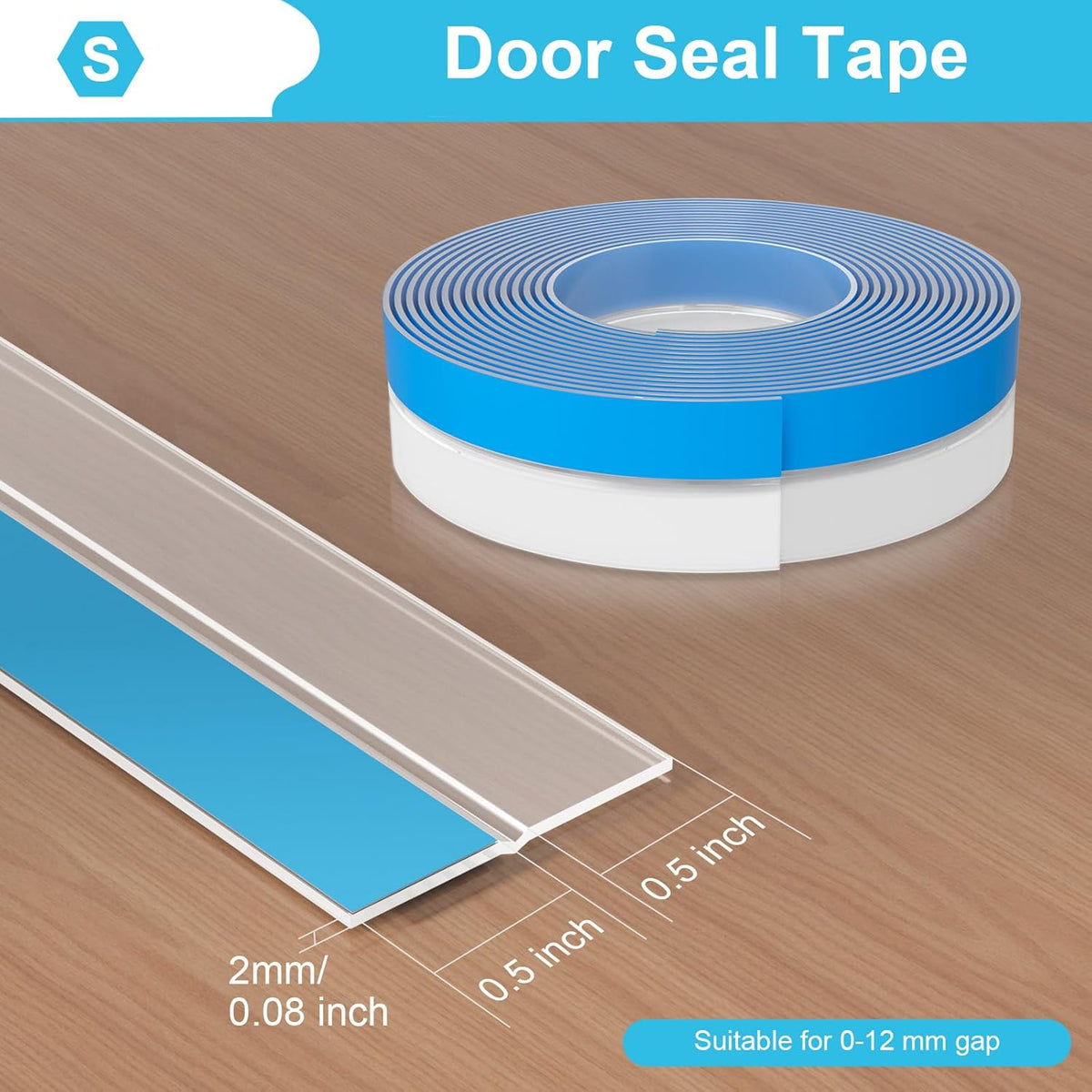Weather Stripping Door Seal, Silicone Strip for Frame and Gaps Draft Stopper,Glass Shower Door