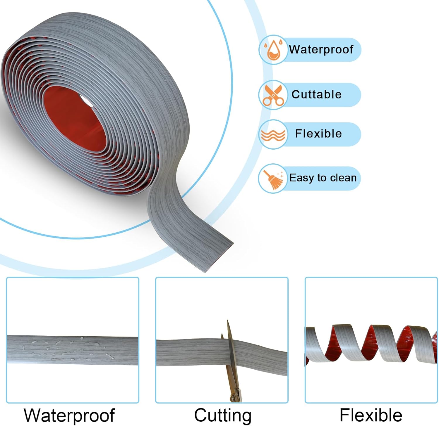 Floor/Door Flat Transition Strip & Self Adhesive Floor Vinyl Floor Edge Trim Laminate Floor Gap