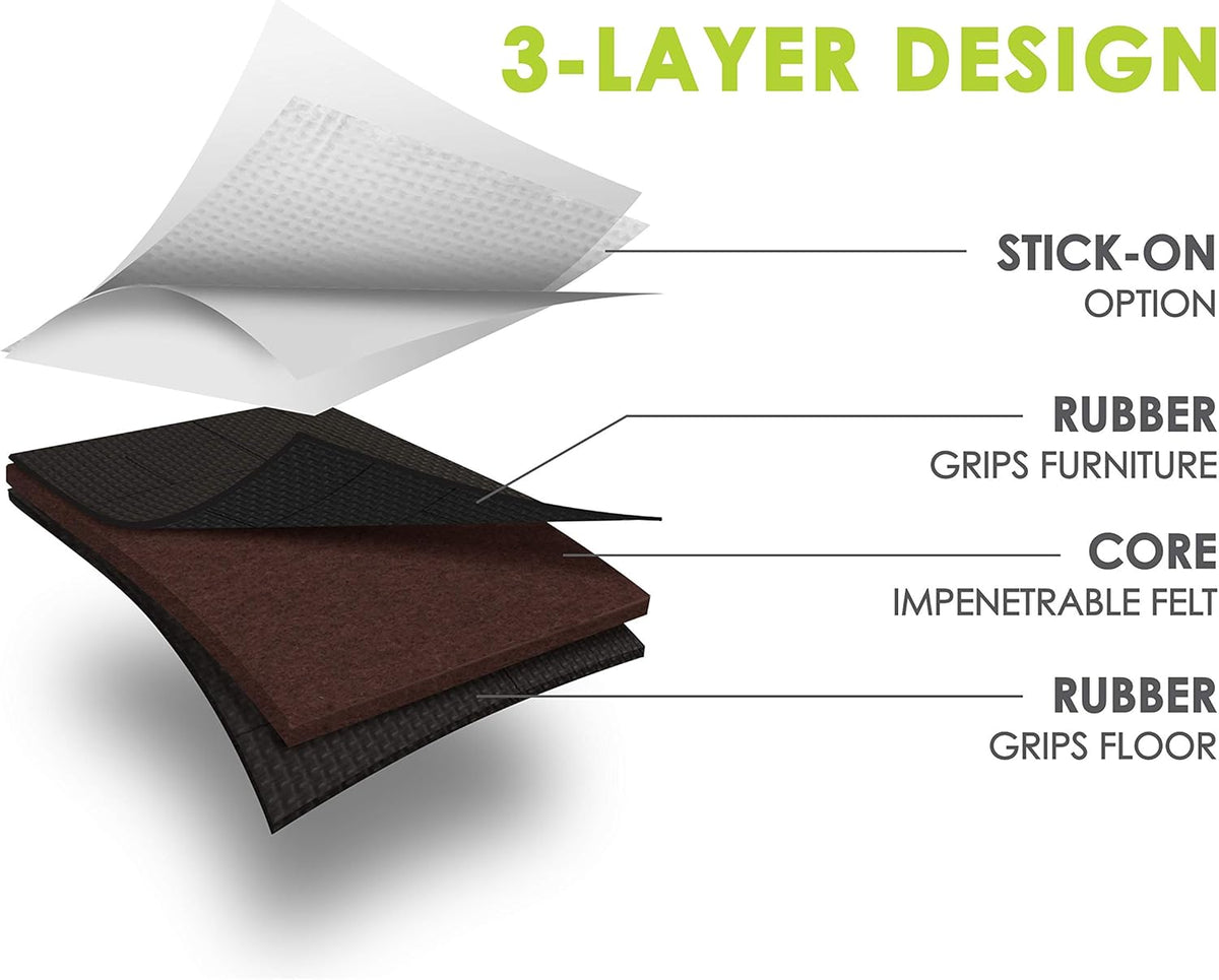 Slipstick GorillaPads 4 Inch Non Slip Furniture Gripper Pads (Pre-Scored to Cut to Size) Stops