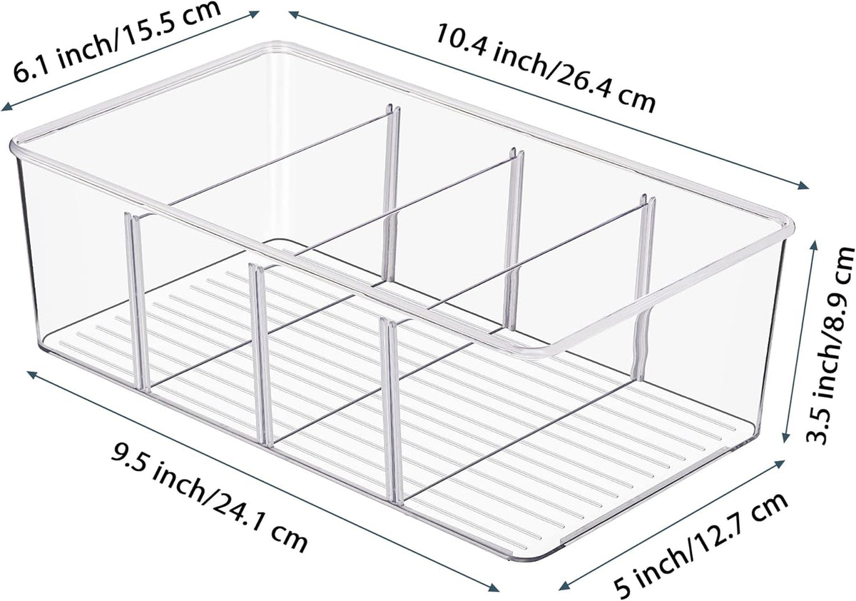 Vtopmart 8 Pack Food Storage Organizer Bins, Clear Plastic Bins for Pantry, Kitchen, Fridge