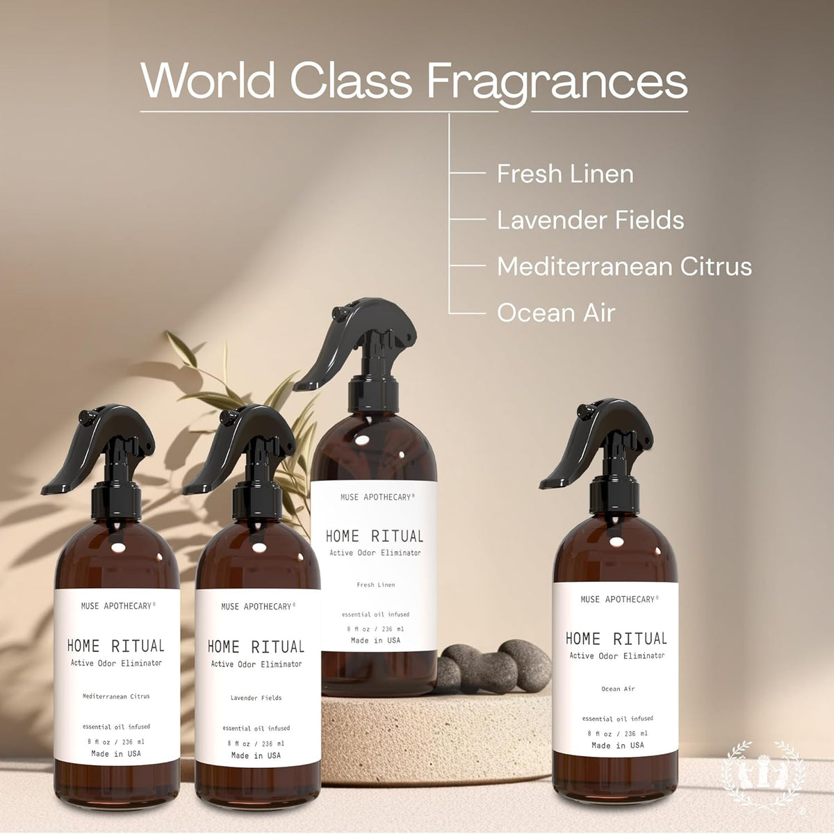 Muse Apothecary Home Ritual Active Odor Eliminator Spray - Furniture Deodorizer Spray & Bathroom