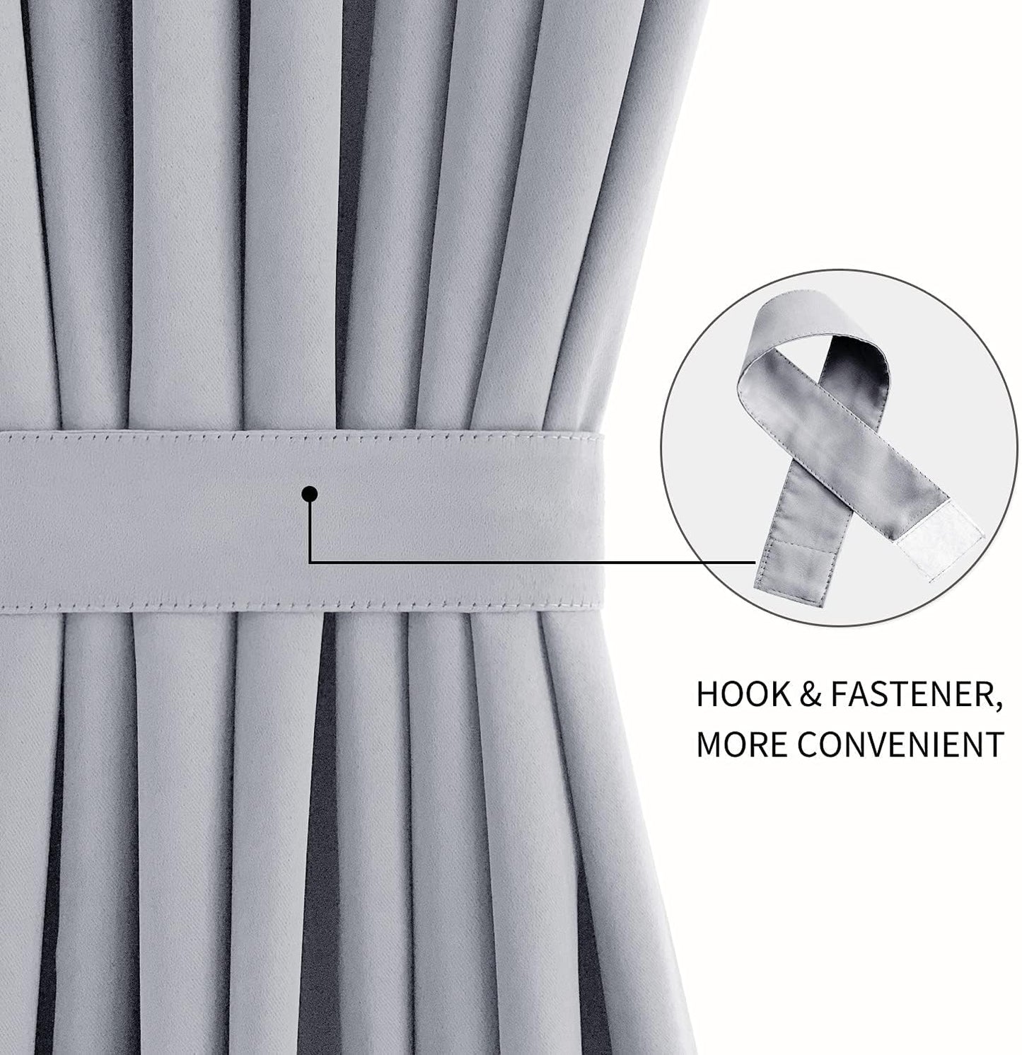 DWCN French Door Curtains – Rod Pocket Thermal Blackout Curtain for Doors with Glass Window