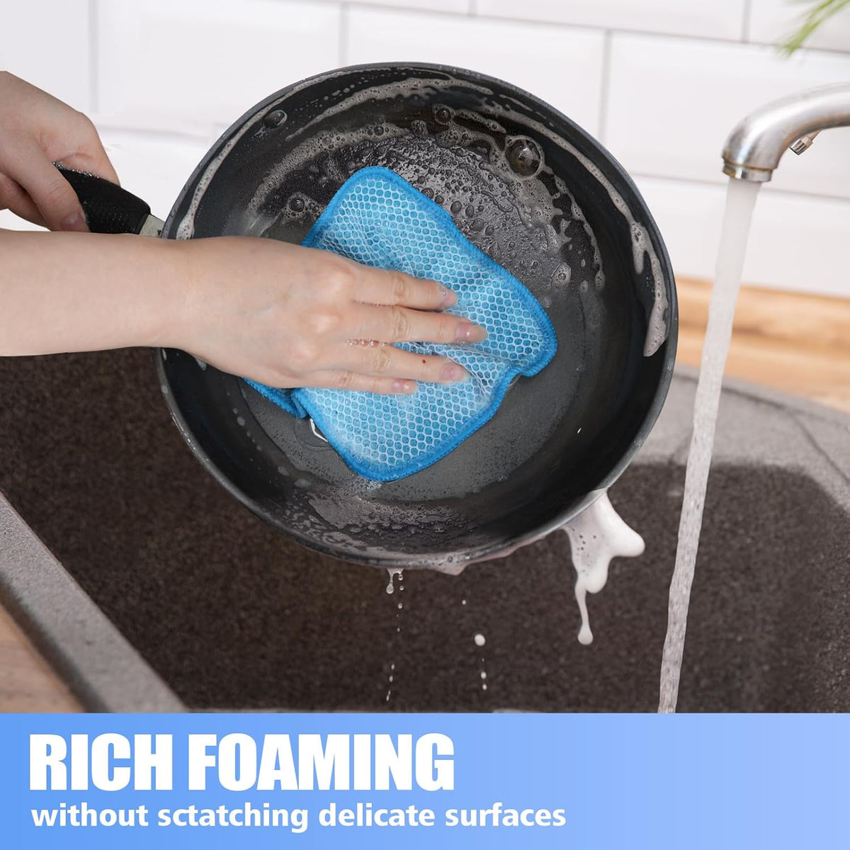 KinHwa Kitchen Washcloths for Dishes Absorbent Microfiber Dish Cloths Quick Dry Dish Rags with Poly