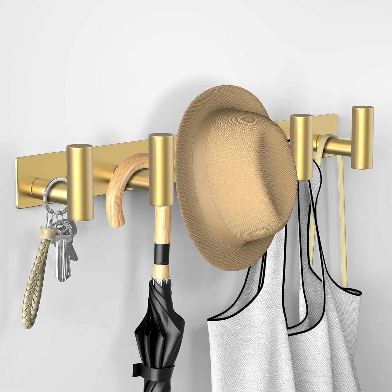 VAEHOLD Hat and Coat Wall Mount Rack - Hooks for Robes, Bags, Keys, and Towels - Bathroom Towel
