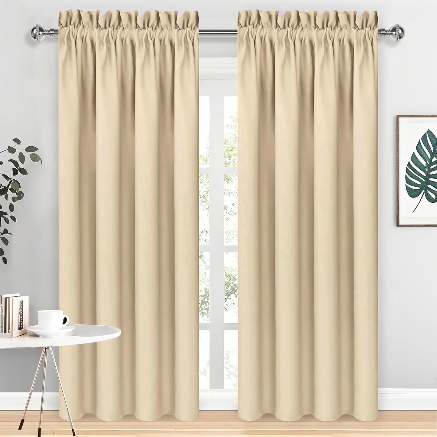 DWCN Blackout Curtains Room Darkening Thermal Insulated Bedroom Curtains Window Curtain Panels, 52