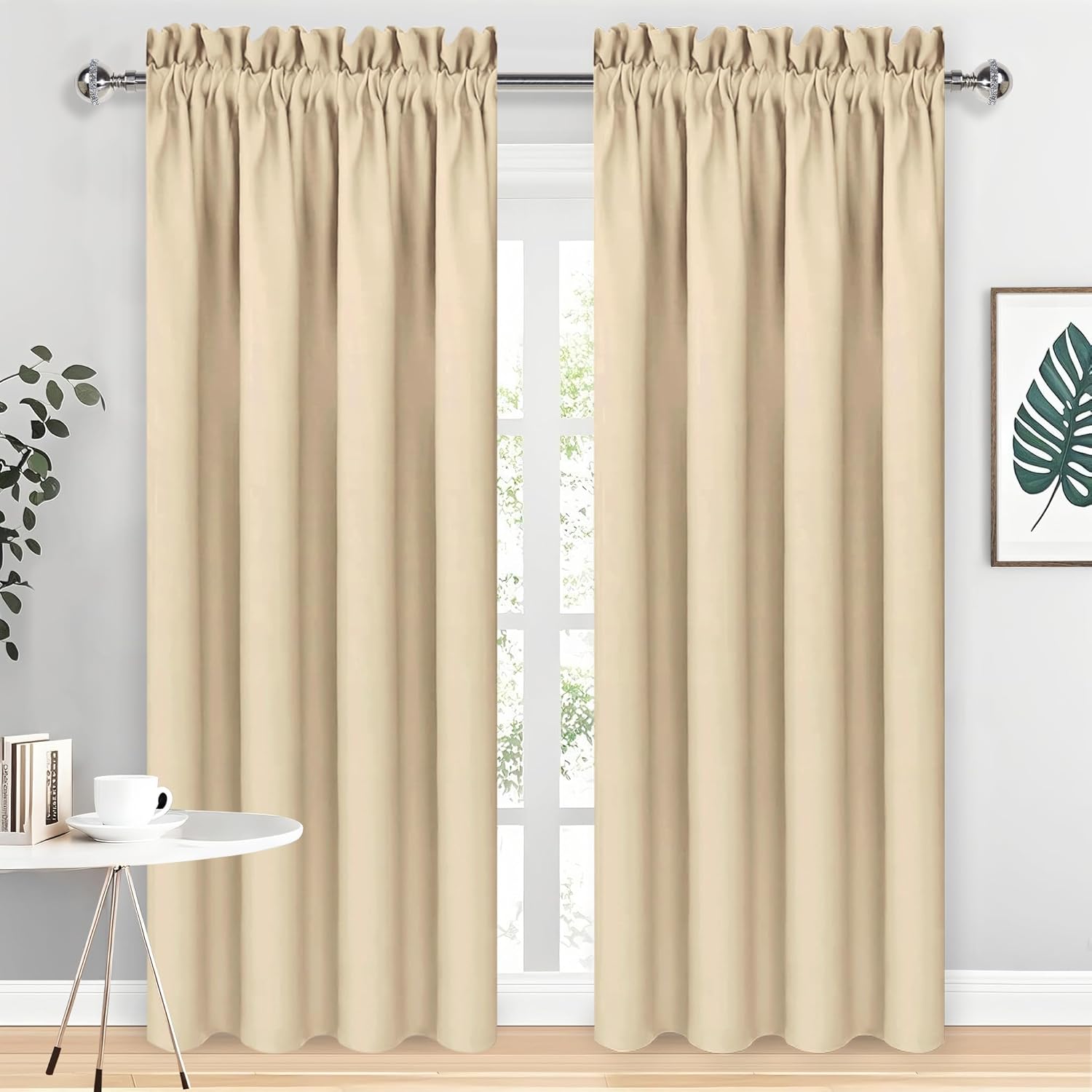 DWCN Blackout Curtains Room Darkening Thermal Insulated Bedroom Curtains Window Curtain Panels, 42