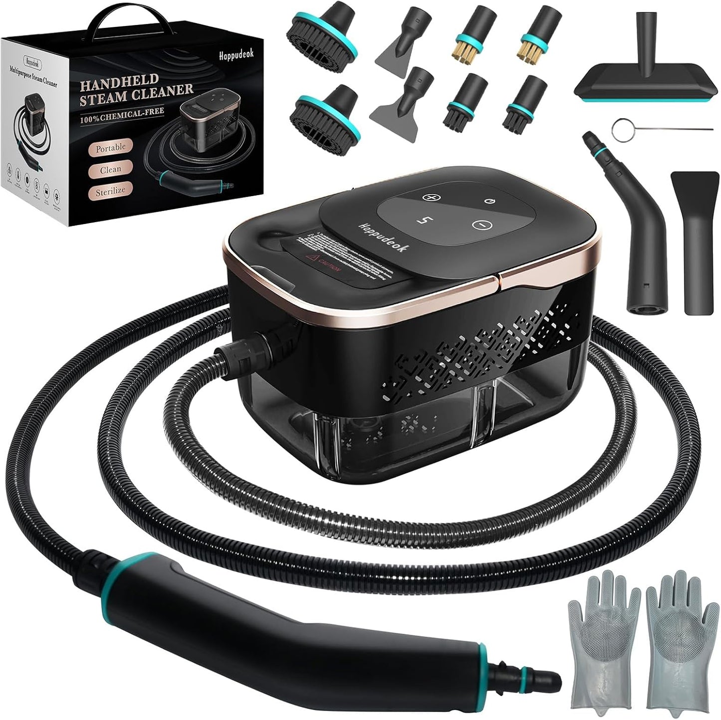 Steam Cleaner,15s Heat-Up 42.27oz Tank,2500w Handheld Steam Cleaner for Home with 15 pcs