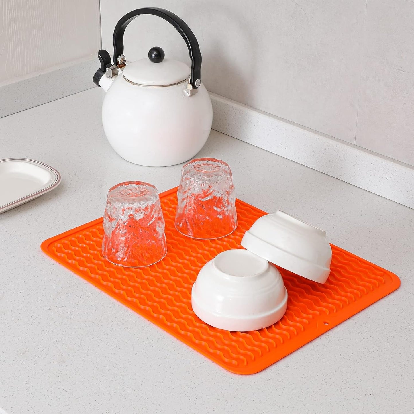 Silicone Dish Drying Mat for Multiple Usage,Easy clean,Eco-friendly,Heat-resistant Silicone Mat for