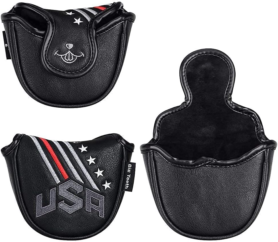 Big Teeth Golf Cover USA Stripe and Star Headcover Covers, Driver Fairway Wood Hybrid Headcovers