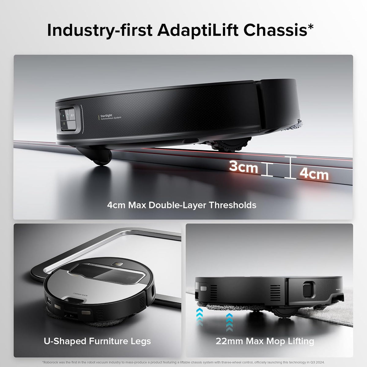 roborock Saros Z70 Robot Vacuum and Mop, OmniGrip Arm, AI-Powered, 22,000Pa Suction, 3.14’’ Ultra