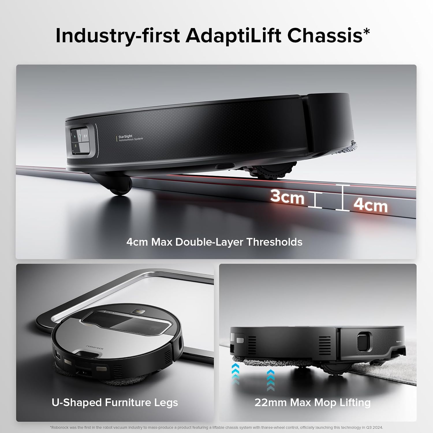 roborock Saros Z70 Robot Vacuum and Mop, OmniGrip Arm, AI-Powered, 22,000Pa Suction, 3.14’’ Ultra