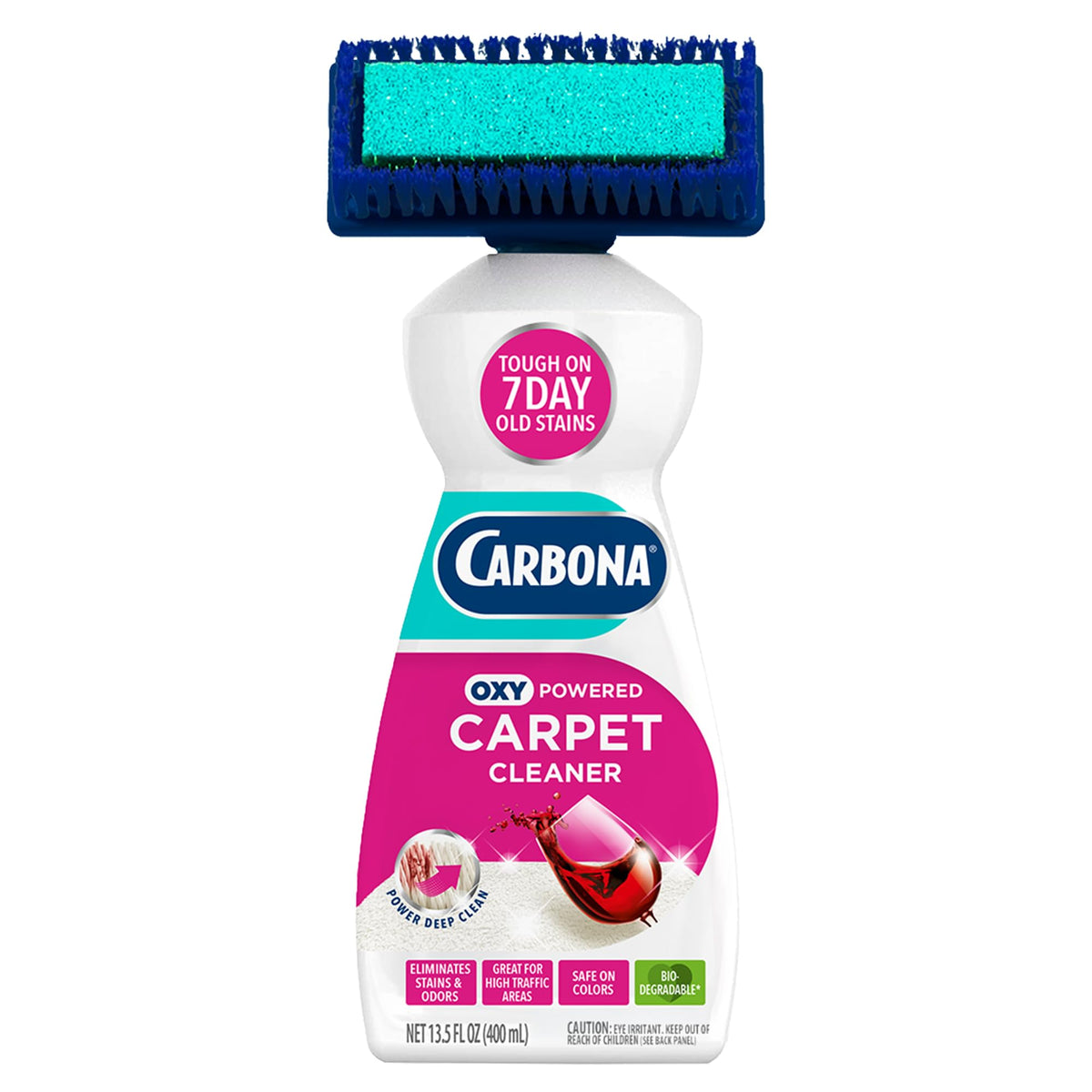 Carbona 2-in-1 Oxy-Powered Carpet Cleaner (13.5 Fl Oz), Spot Cleaner with Dual Sponge & Bristle