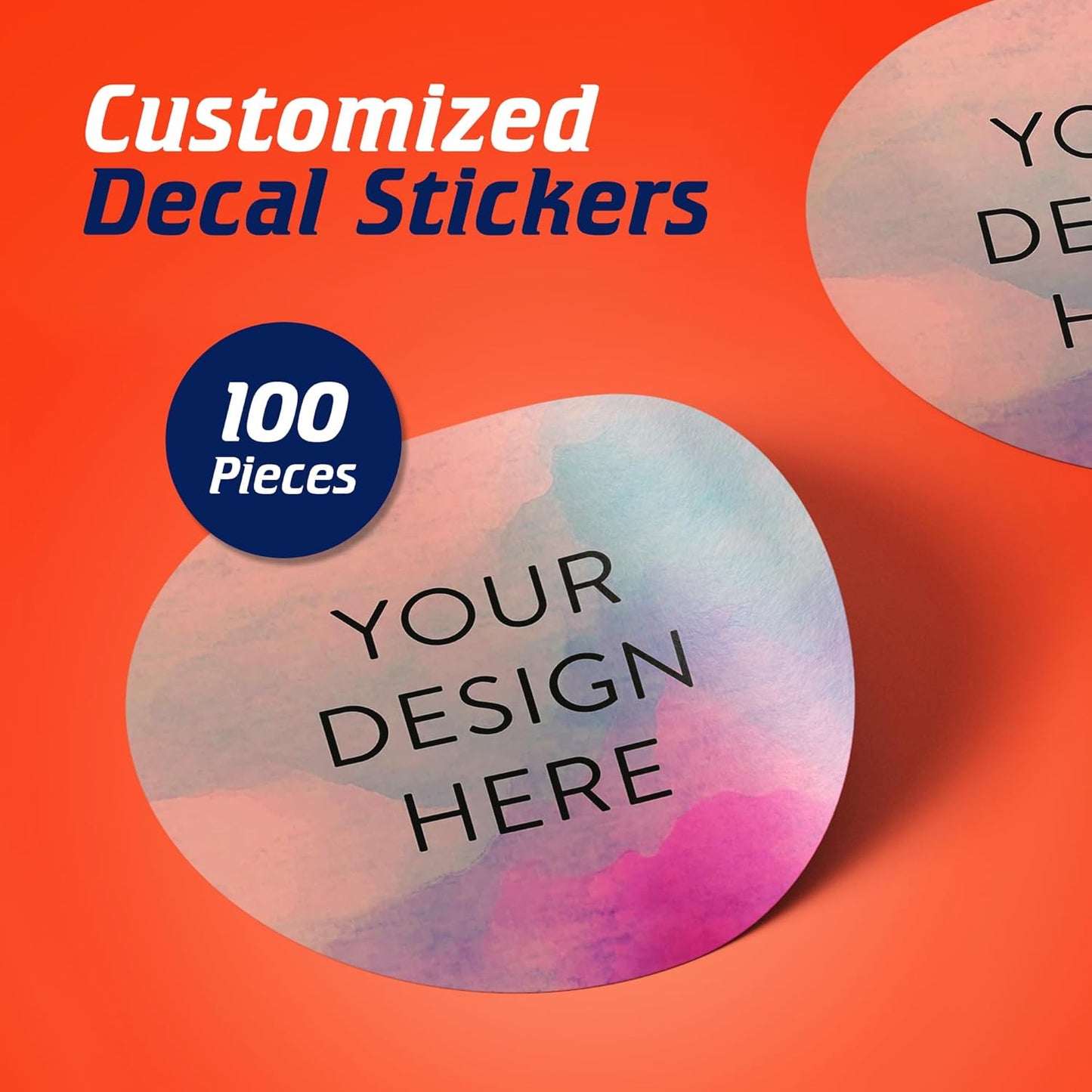 100 Custom Vinyl Stickers - Upload Your own Image, Text, Design, Logo - Personalized Logo Labels