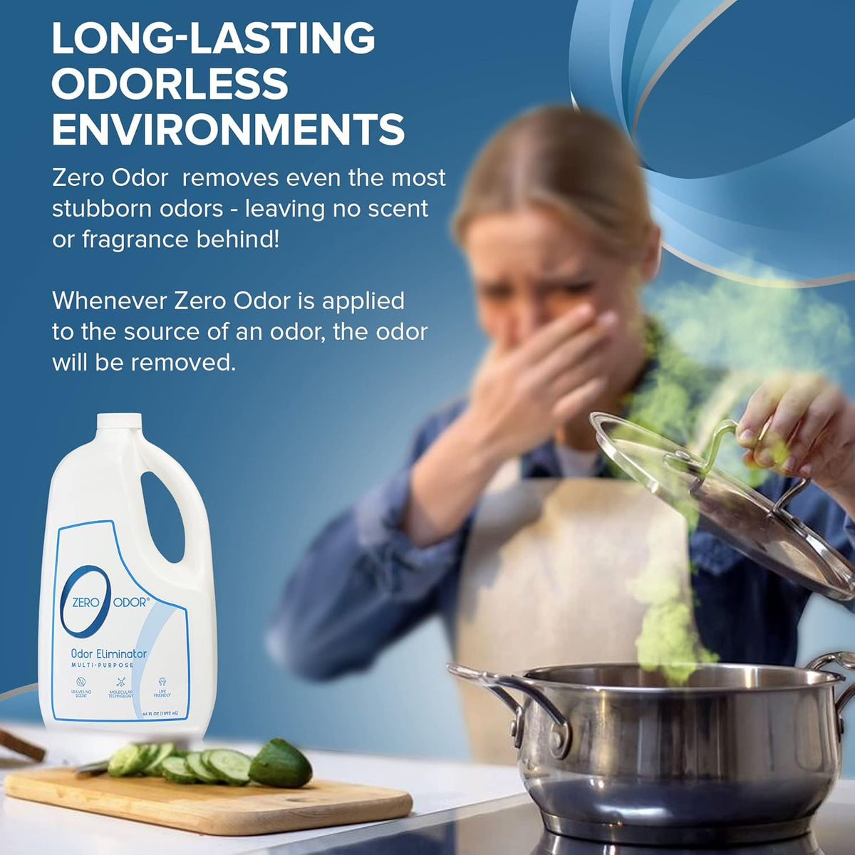 Zero Odor - Multi-Purpose Strong Odor Eliminator for Home, Office, Car, Bathroom, Hotel, Room