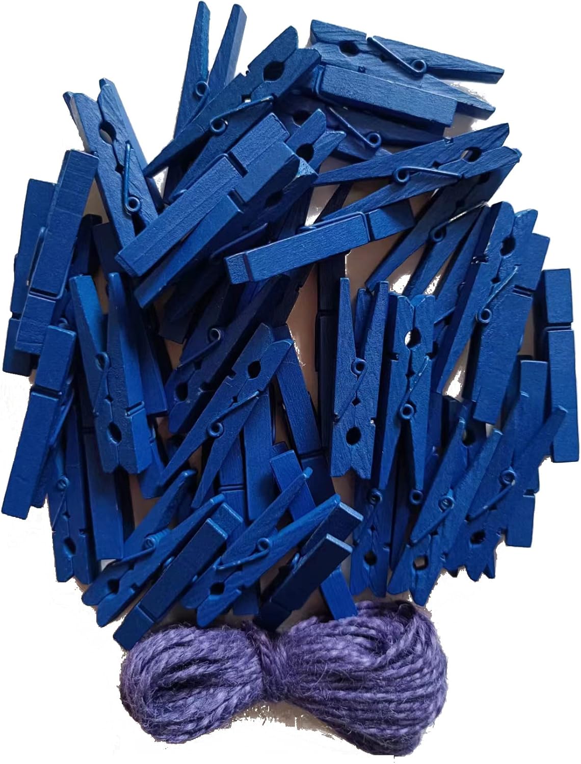 1.9 Inch Blue Clothespins Wall Decor Hang Pictures Artwork Kitchen Clips for Chip Bags with Sturdy