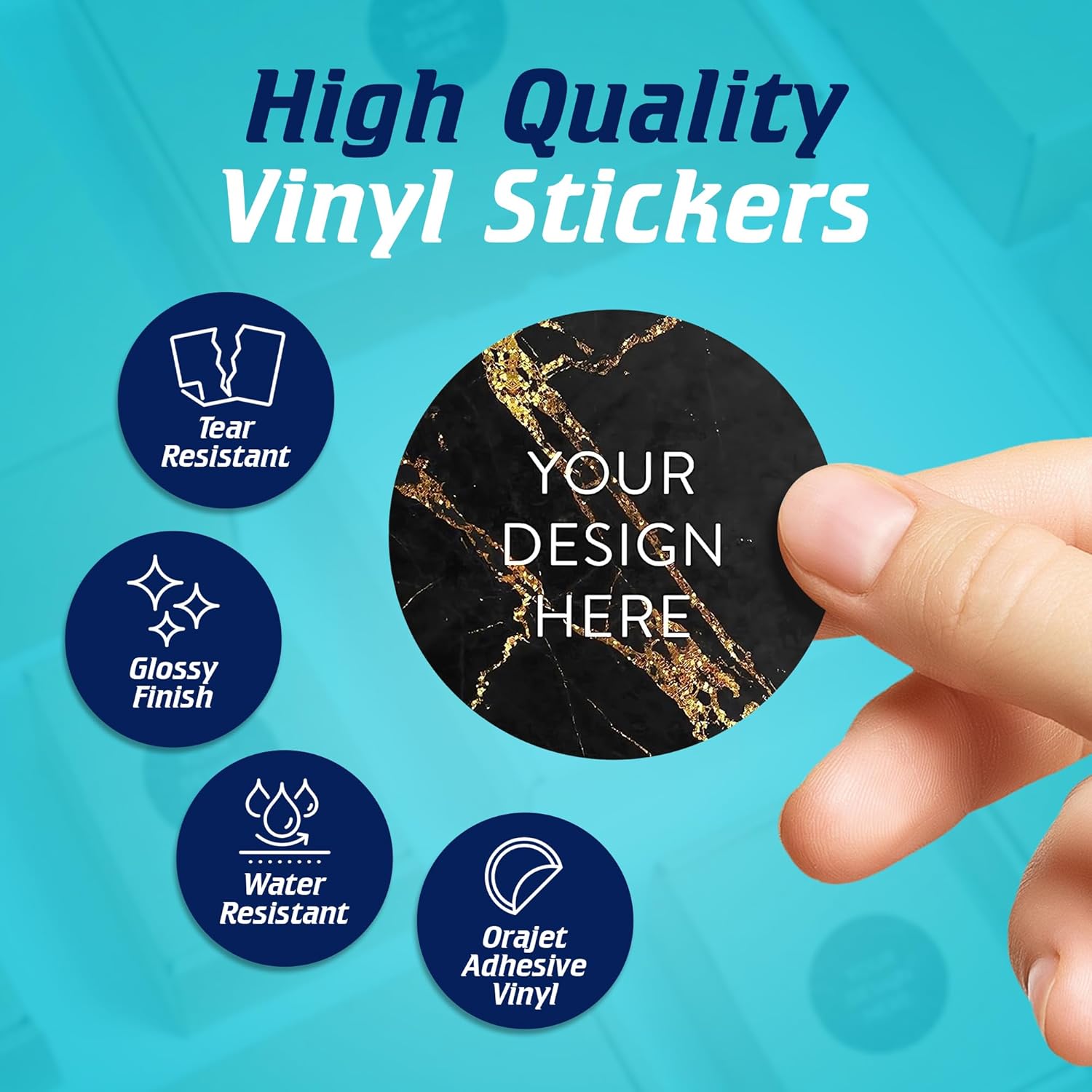 100 Custom Vinyl Stickers - Upload Your own Image, Text, Design, Logo - Personalized Logo Labels